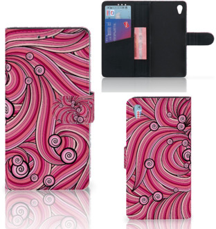 B2Ctelecom Sony Xperia Z3 Bookcase Hoesje Swirl Pink