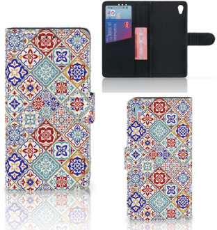 B2Ctelecom Sony Xperia Z3 Bookcase Hoesje Tiles Color