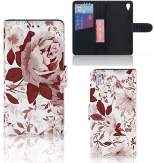 B2Ctelecom Sony Xperia Z3 Bookcase Hoesje Watercolor Flowers