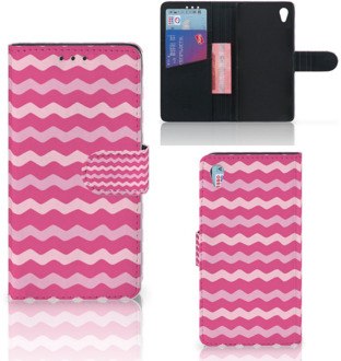 B2Ctelecom Sony Xperia Z3 Bookcase Hoesje Waves Pink