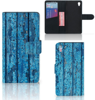 B2Ctelecom Sony Xperia Z3 Bookcase Hoesje Wood Blue