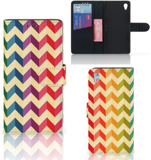 B2Ctelecom Sony Xperia Z3 Bookcase Hoesje Zigzag Color