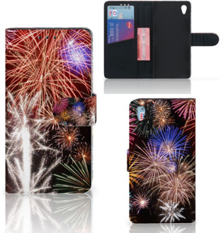 B2Ctelecom Sony Xperia Z3 Uniek Ontworpen Design Hoesje Vuurwerk