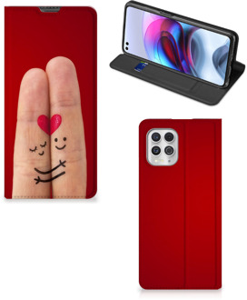 B2Ctelecom Stand Case Cadeau voor Vrouw Motorola Moto G100 Smart Cover Liefde