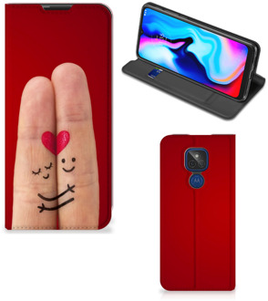 B2Ctelecom Stand Case Cadeau voor Vrouw Motorola Moto G9 Play Smart Cover Liefde