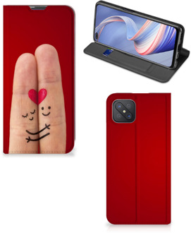 B2Ctelecom Stand Case Cadeau voor Vrouw OPPO Reno4 Z 5G Smart Cover Liefde