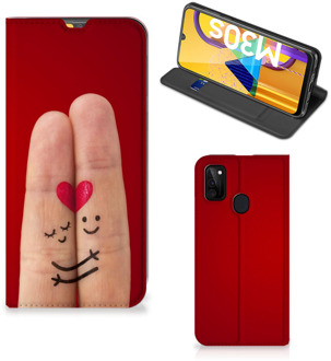 B2Ctelecom Stand Case Cadeau voor Vrouw Samsung Galaxy M21 Smart Cover Liefde