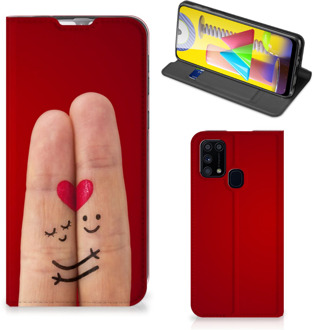 B2Ctelecom Stand Case Cadeau voor Vrouw Samsung Galaxy M31 Smart Cover Liefde