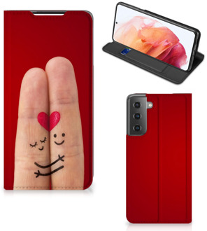 B2Ctelecom Stand Case Cadeau voor Vrouw Samsung Galaxy S21 Smart Cover Liefde