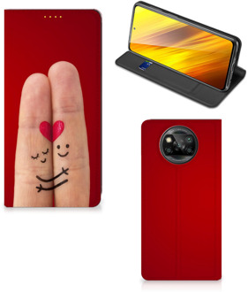 B2Ctelecom Stand Case Cadeau voor Vrouw Xiaomi Poco X3 Smart Cover Liefde