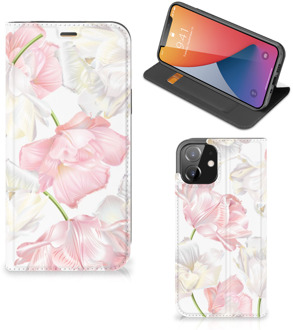 B2Ctelecom Stand Case Hoesje Cadeau voor Mama iPhone 12 | iPhone 12 Pro Smart Cover Mooie Bloemen