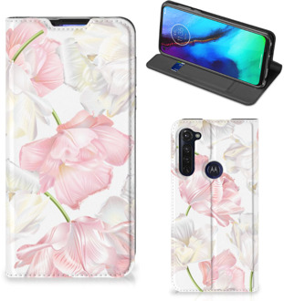 B2Ctelecom Stand Case Hoesje Cadeau voor Mama Motorola Moto G Pro Smart Cover Mooie Bloemen