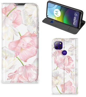 B2Ctelecom Stand Case Hoesje Cadeau voor Mama Motorola Moto G9 Power Smart Cover Mooie Bloemen