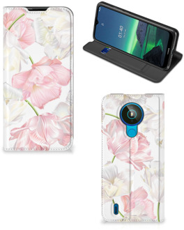 B2Ctelecom Stand Case Hoesje Cadeau voor Mama Nokia 1.4 Smart Cover Mooie Bloemen