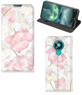 B2Ctelecom Stand Case Hoesje Cadeau voor Mama Nokia 3.4 Smart Cover Mooie Bloemen