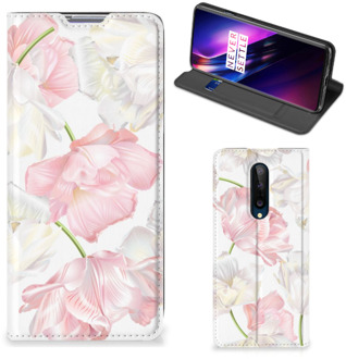 B2Ctelecom Stand Case Hoesje Cadeau voor Mama OnePlus 8 Smart Cover Mooie Bloemen