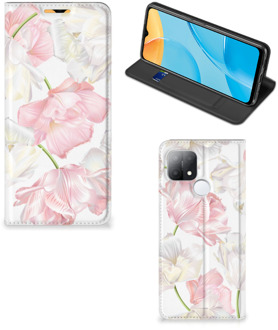 B2Ctelecom Stand Case Hoesje Cadeau voor Mama OPPO A15 Smart Cover Mooie Bloemen