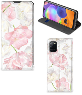 B2Ctelecom Stand Case Hoesje Cadeau voor Mama Samsung Galaxy A31 Smart Cover Mooie Bloemen