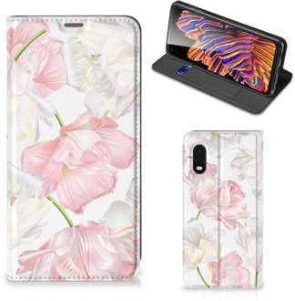 B2Ctelecom Stand Case Hoesje Cadeau voor Mama Samsung Xcover Pro Smart Cover Mooie Bloemen