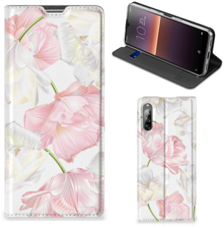 B2Ctelecom Stand Case Hoesje Cadeau voor Mama Sony Xperia L4 Smart Cover Mooie Bloemen