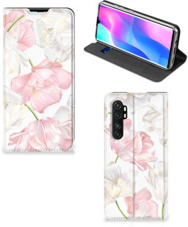 B2Ctelecom Stand Case Hoesje Cadeau voor Mama Xiaomi Mi Note 10 Lite Smart Cover Mooie Bloemen