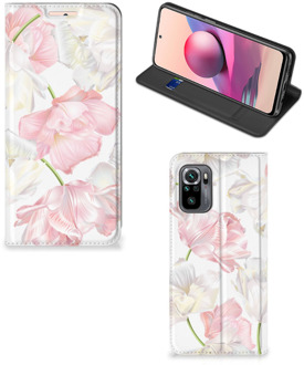 B2Ctelecom Stand Case Hoesje Cadeau voor Mama Xiaomi Redmi Note 10 4G | 10S Smart Cover Mooie Bloemen