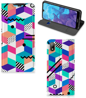 B2Ctelecom Stand Case Huawei Y5 (2019) Kleurrijk Blokken