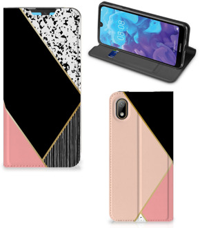 B2Ctelecom Stand Case Huawei Y5 (2019) Zwart Roze Vormen