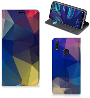 B2Ctelecom Stand Case Huawei Y7 hoesje Y7 Pro (2019) Polygon Dark