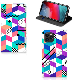 B2Ctelecom Stand Case iPhone 11 Pro Kleurrijk Blokken