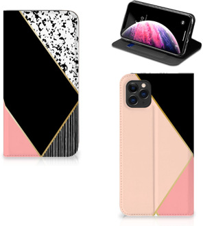 B2Ctelecom Stand Case iPhone 11 Pro Max Zwart Roze Vormen