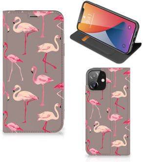 B2Ctelecom Stand Case iPhone 12 | iPhone 12 Pro Hoesje met naam Flamingo