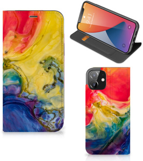 B2Ctelecom Stand Case iPhone 12 | iPhone 12 Pro Smart Cover Watercolor Dark