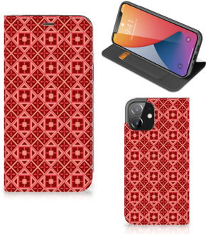 B2Ctelecom Stand Case iPhone 12 | iPhone 12 Pro Smartphone Hoesje Batik Red