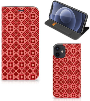 B2Ctelecom Stand Case iPhone 12 Mini Smartphone Hoesje Batik Red