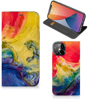 B2Ctelecom Stand Case iPhone 12 Pro Max Smart Cover Watercolor Dark