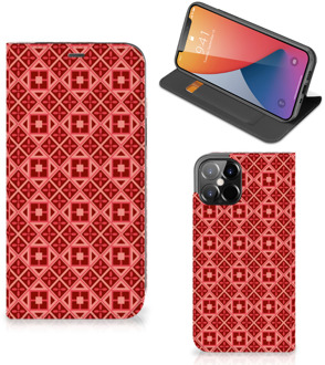 B2Ctelecom Stand Case iPhone 12 Pro Max Smartphone Hoesje Batik Red