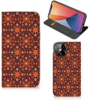 B2Ctelecom Stand Case iPhone 12 Pro Max Telefoonhoesje Batik Brown