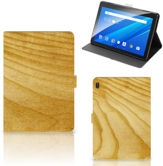 B2Ctelecom Stand Case Lenovo Tab E10 Hoesje met Magneetsluiting Licht Hout