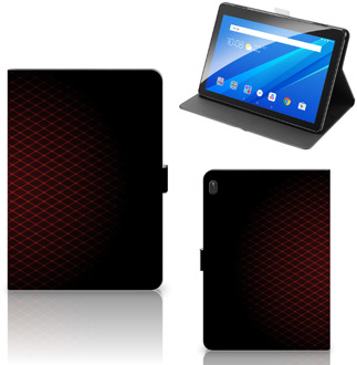 B2Ctelecom Stand Case Lenovo Tab E10 Tablet Hoes met Magneetsluiting Super als Vaderdag Cadeaus Geruit Rood