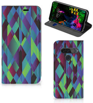 B2Ctelecom Stand Case LG G8s Thinq Abstract Green Blue