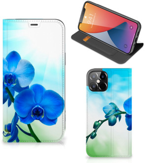 B2Ctelecom Stand Case met foto iPhone 12 Pro Max Telefoonhoesje Orchidee Blauw