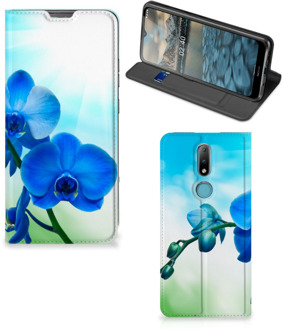 B2Ctelecom Stand Case met foto Nokia 2.4 Telefoonhoesje Orchidee Blauw