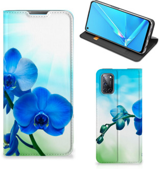 B2Ctelecom Stand Case met foto OPPO A52 | A72 Telefoonhoesje Orchidee Blauw