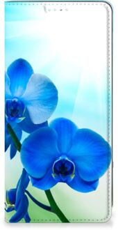 B2Ctelecom Stand Case met foto Samsung Galaxy A71 Telefoonhoesje Orchidee Blauw