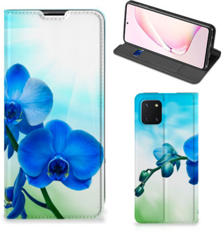 B2Ctelecom Stand Case met foto Samsung Galaxy Note 10 Lite Telefoonhoesje Orchidee Blauw