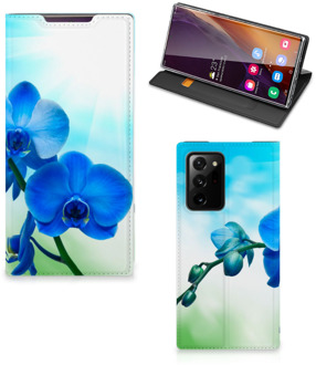 B2Ctelecom Stand Case met foto Samsung Galaxy Note 20 Ultra Telefoonhoesje Orchidee Blauw