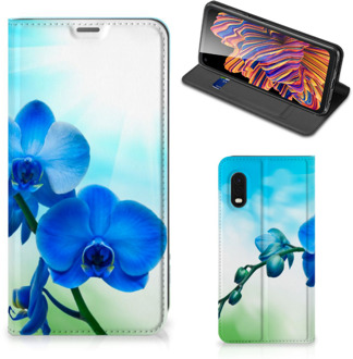 B2Ctelecom Stand Case met foto Samsung Xcover Pro Telefoonhoesje Orchidee Blauw