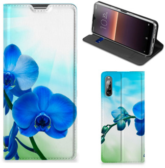 B2Ctelecom Stand Case met foto Sony Xperia L4 Telefoonhoesje Orchidee Blauw