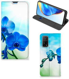 B2Ctelecom Stand Case met foto Xiaomi Mi 10T | 10T Pro Telefoonhoesje Orchidee Blauw